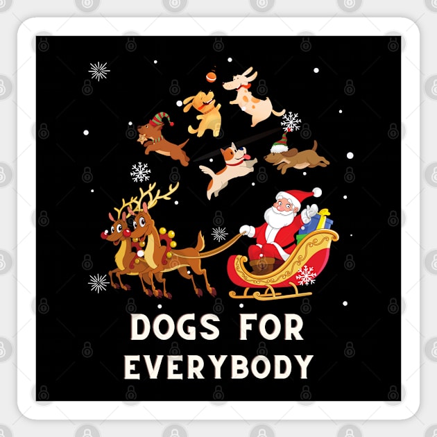 Dogs For Everybody Funny Christmas Dog Lover Sticker by sarahwainwright